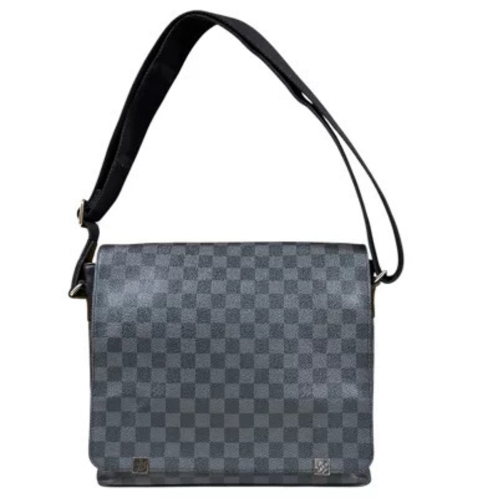 Louis Vuitton District NM Damier Graphite Black Shoulder Bag Canvas Black